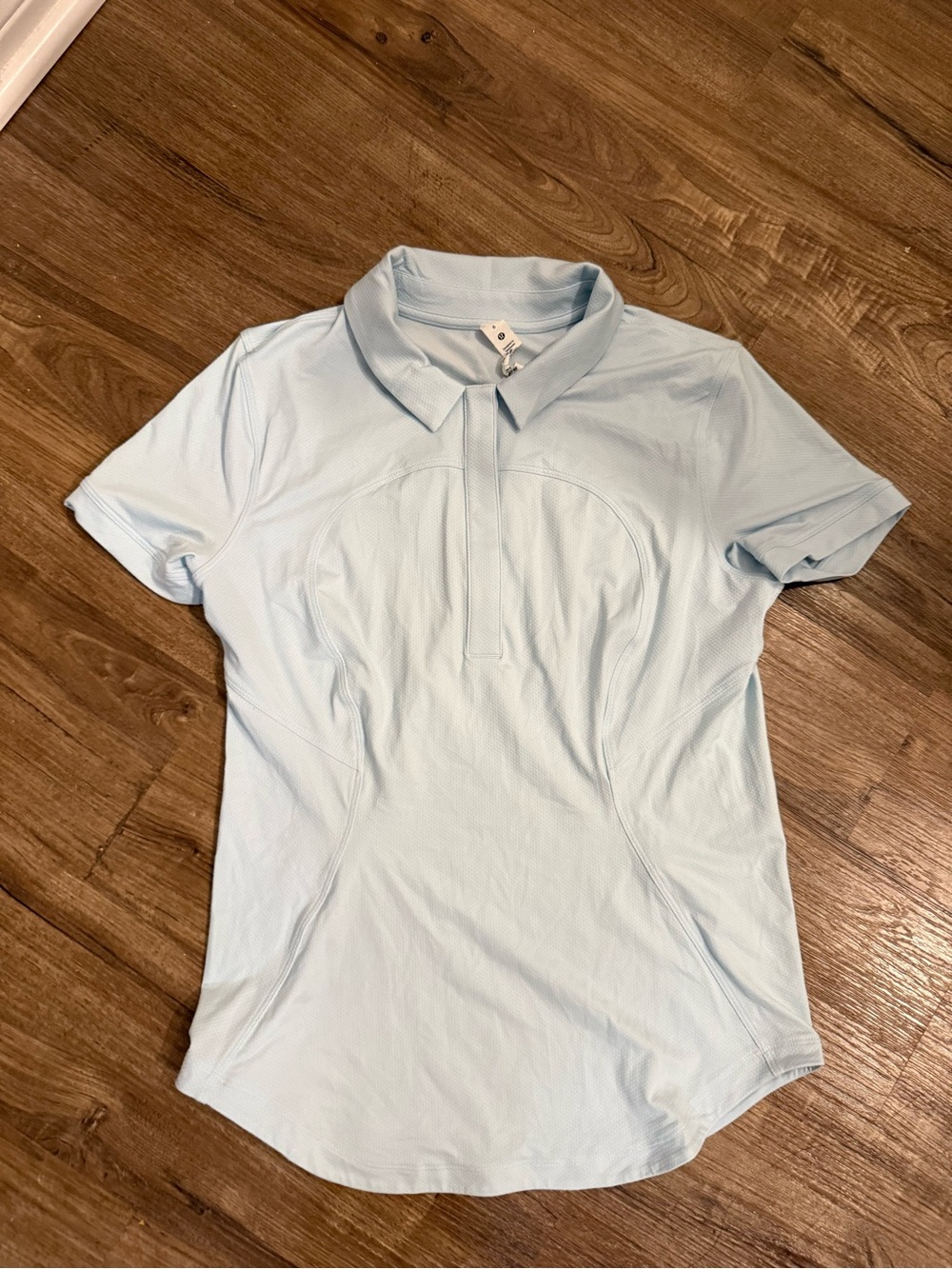 lululemon athletica Light Blue Short-Sleeve Polo Top